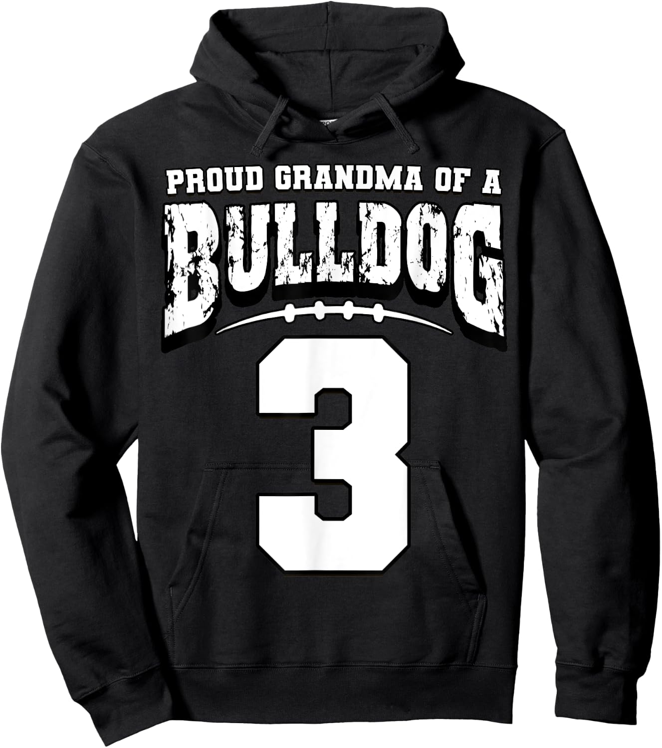 Proud Bulldog Football Grandma Of Player 3 Hoodie - Hoodie | Black