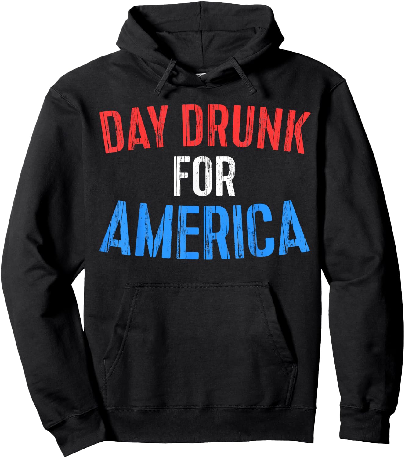 Day Drunk For America Shirt Funny Drinking Fourth of July Hoodie - Hoodie | Black