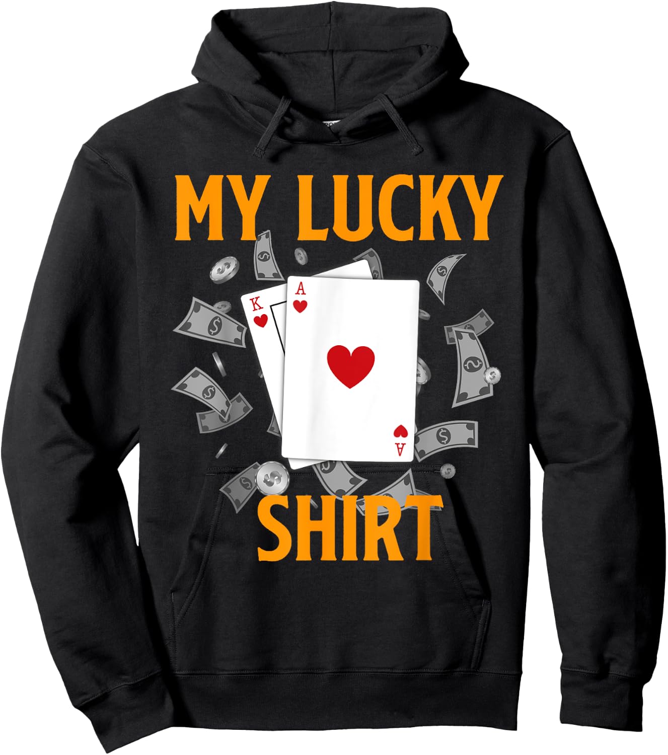 Blackjack 21 MY LUCKY BLACKJACK SHIRT Funny Gambling Hoodie - Hoodie | Black