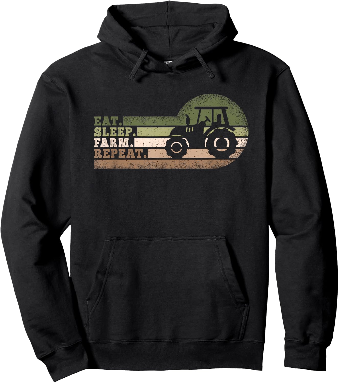 Eat Sleep Farm Repeat Tractor Funny Farming Men Women Kids Hoodie - Hoodie | Black