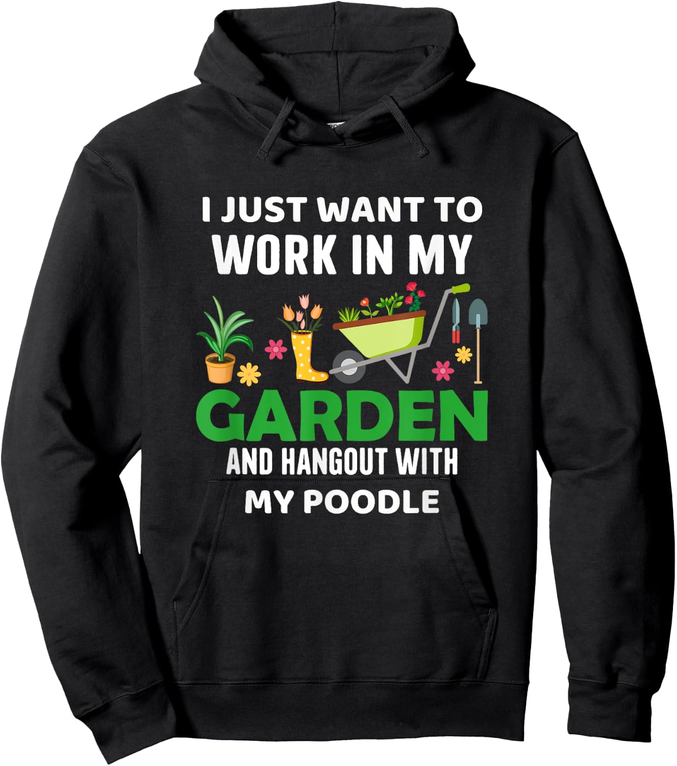 My Poodle Gardener Pet Lover Gardening Plants Hoodie - Hoodie | Black
