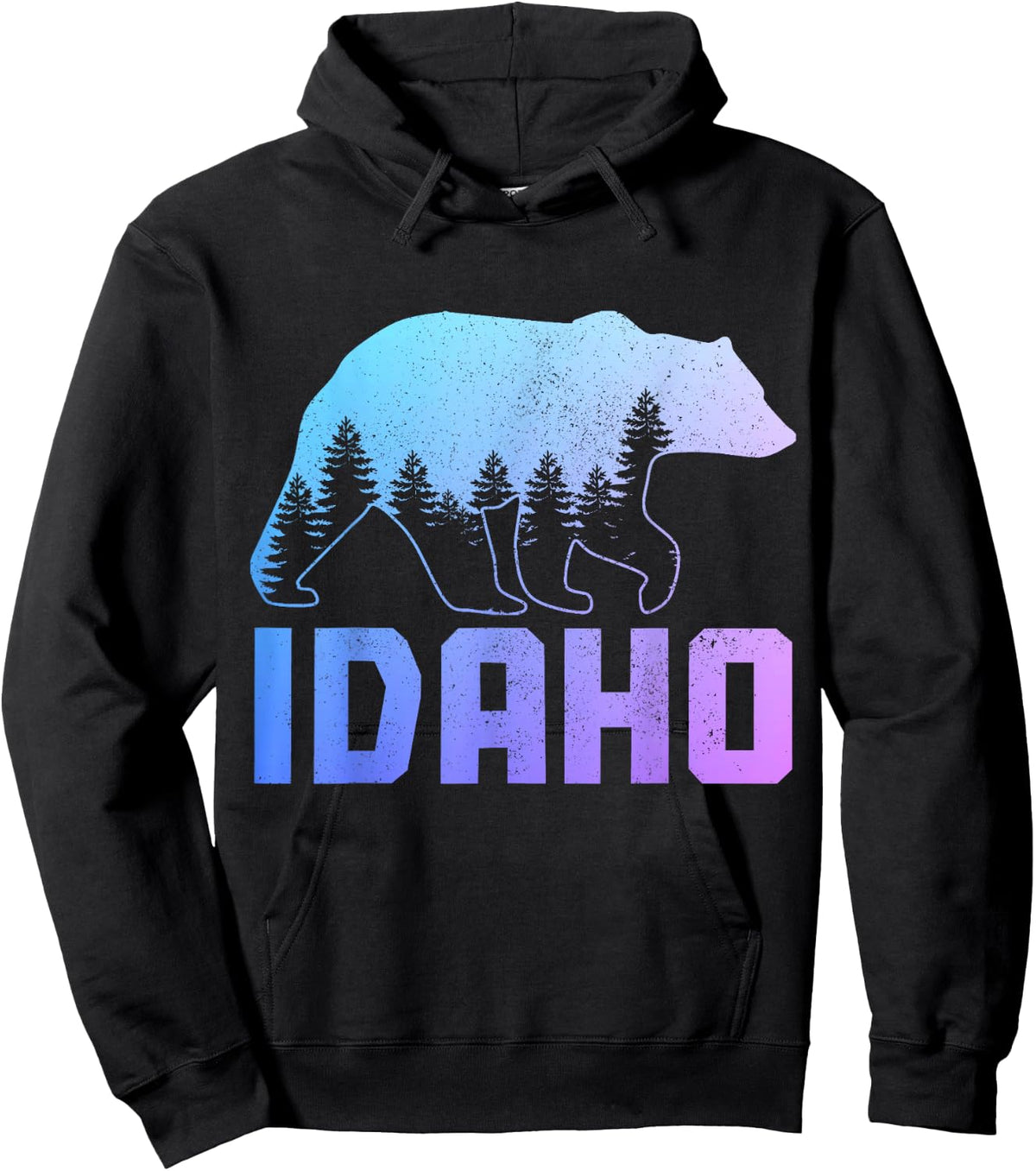 Idaho Bear Grizzly Pride Outdoor Hiking Nature Vintage Hoodie - Hoodie | Black