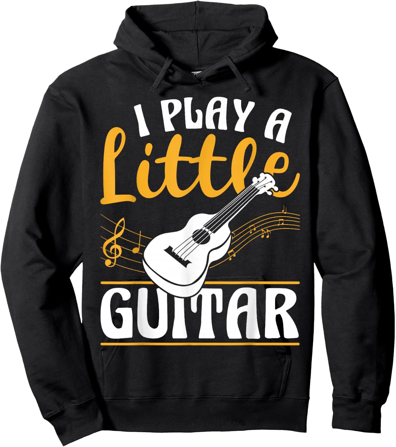 I Play a Little Guitar Music Band Guitarist Stuff Hoodie - Hoodie | Black