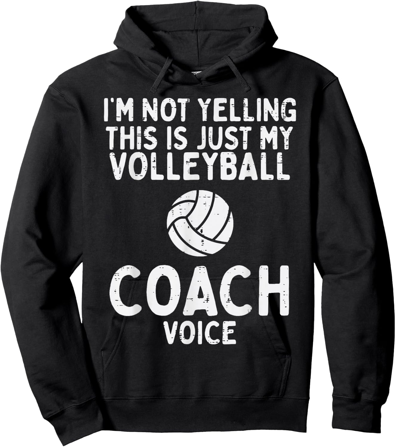 Not Yelling Volleyball Coach Voice Funny Sport Men Women Hoodie - Hoodie | Black