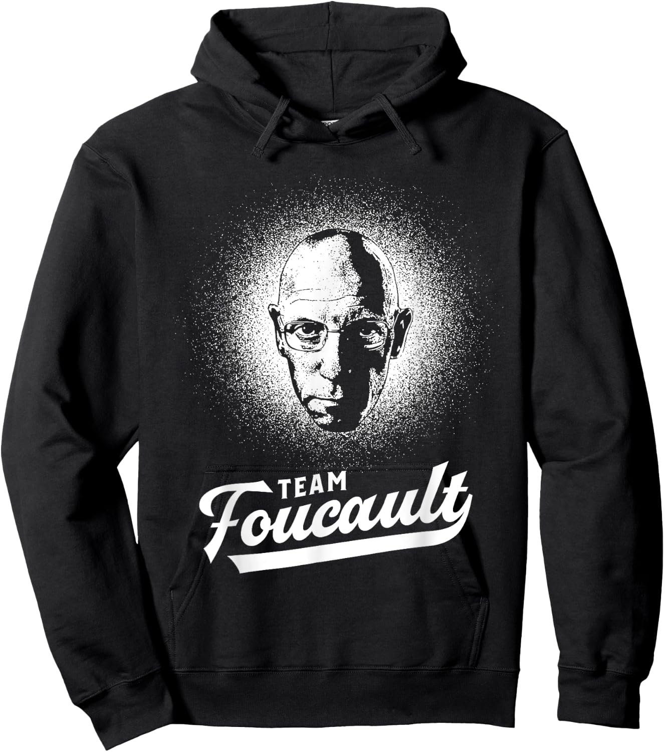 Team Foucault - Philosophy Retro Portrait Hoodie - Hoodie | Black