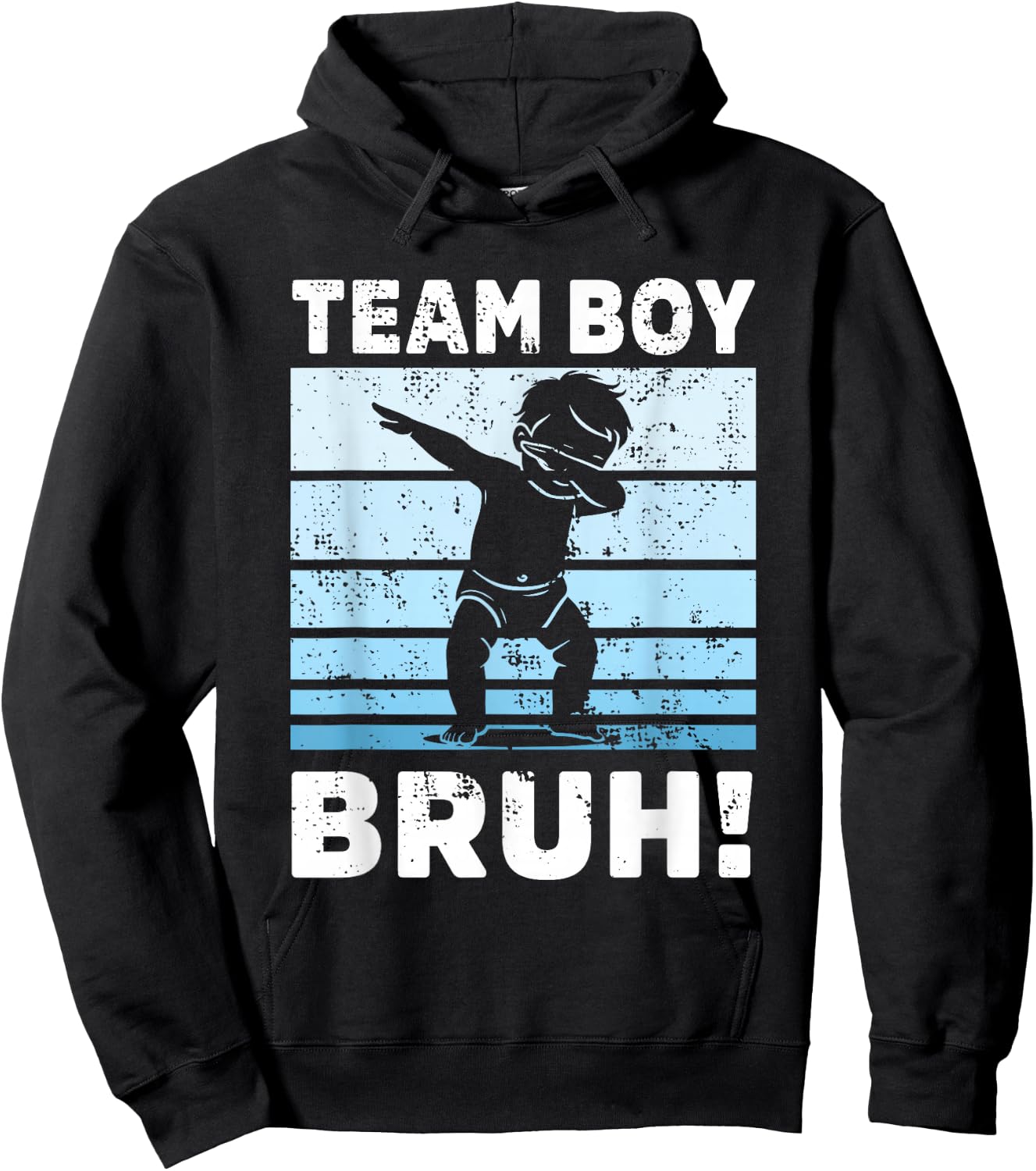 family Team Boy Bruh gender reveal Party Announcement Hoodie - Hoodie | Black