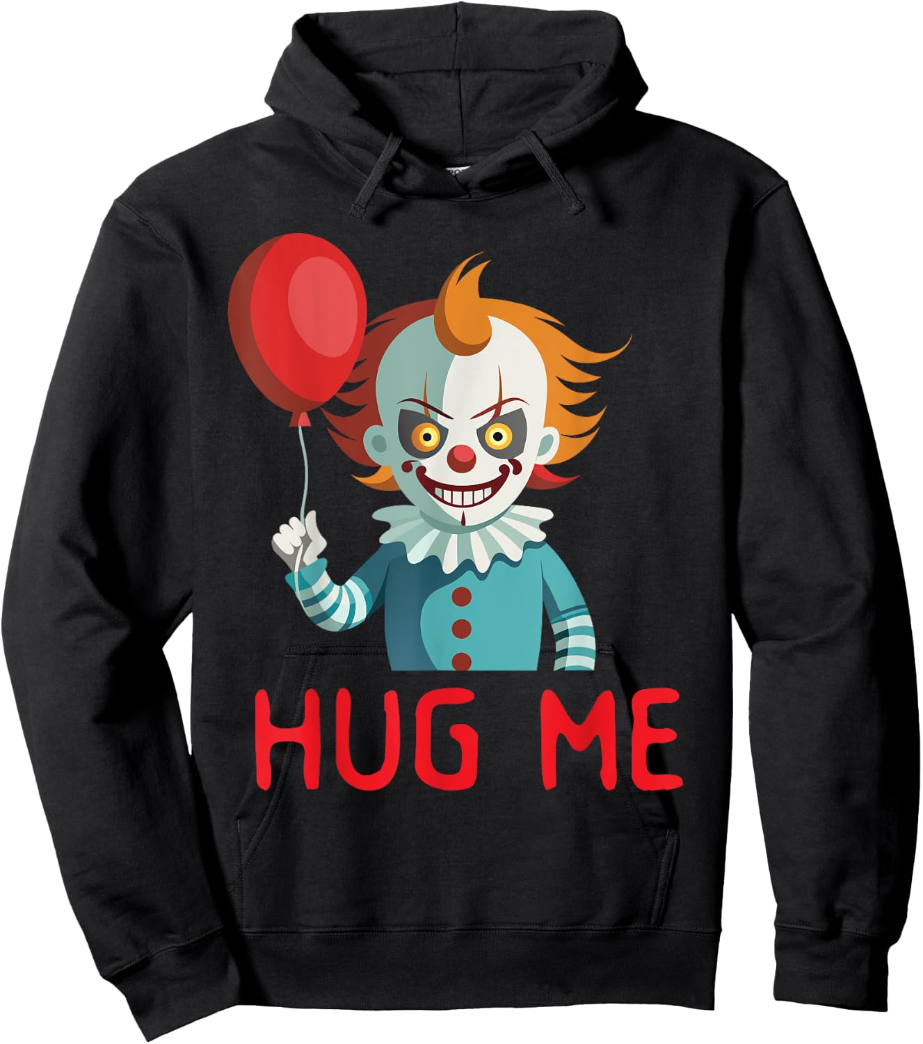 Horror Clown Creepy Halloween Costume Scary Hug Me Clown Hoodie - Hoodie | Black