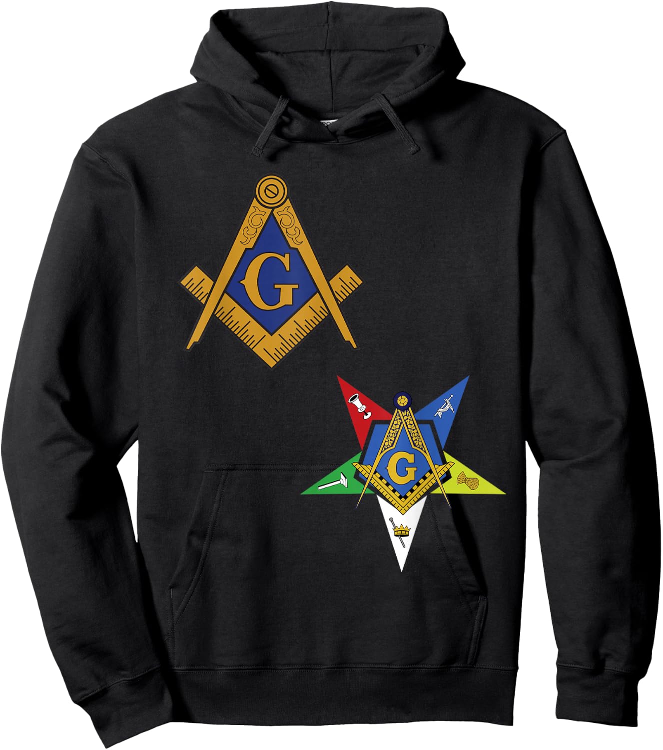 Mason Worthy Patron Split OES Masonic Order Eastern Star Hoodie - Hoodie | Black