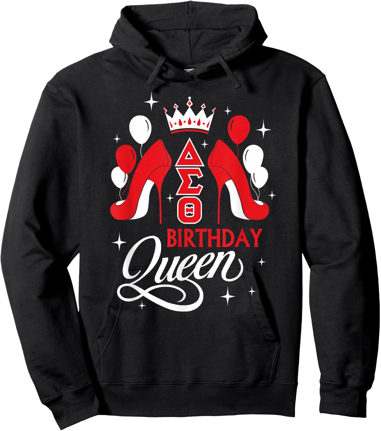 Delta Sigma Theta Sorority Paraphernalia, Birthday Queen Hoodie - Hoodie | Black