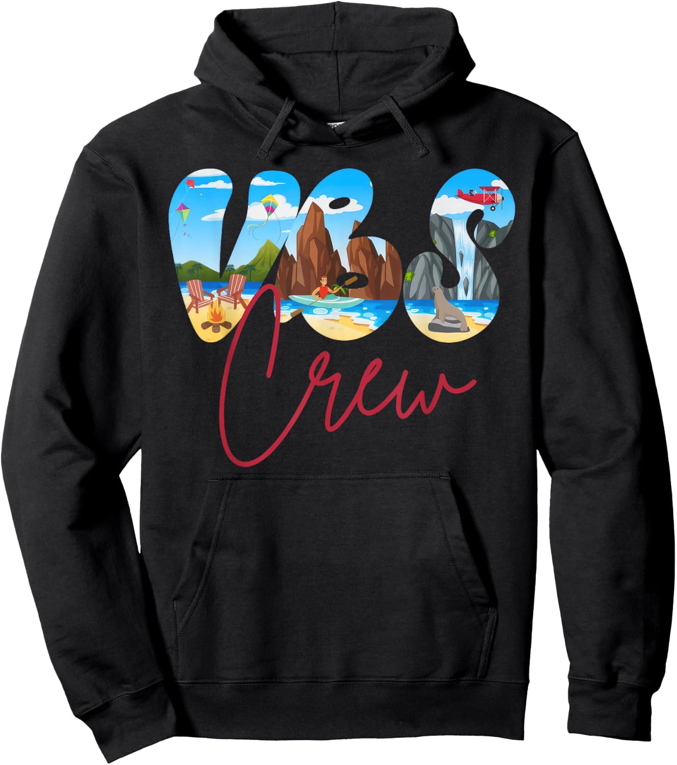 Scuba VBS Crew Breaker Rock Beach VBS 2024 Christian Women Kids Hoodie - Hoodie | Black