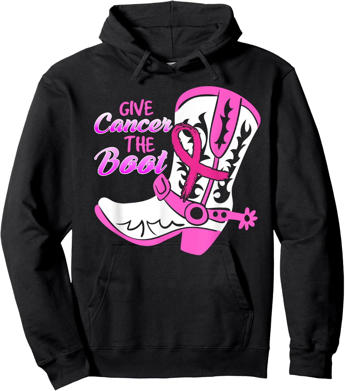 Give Cancer The Boot Hoodie - Hoodie | Black