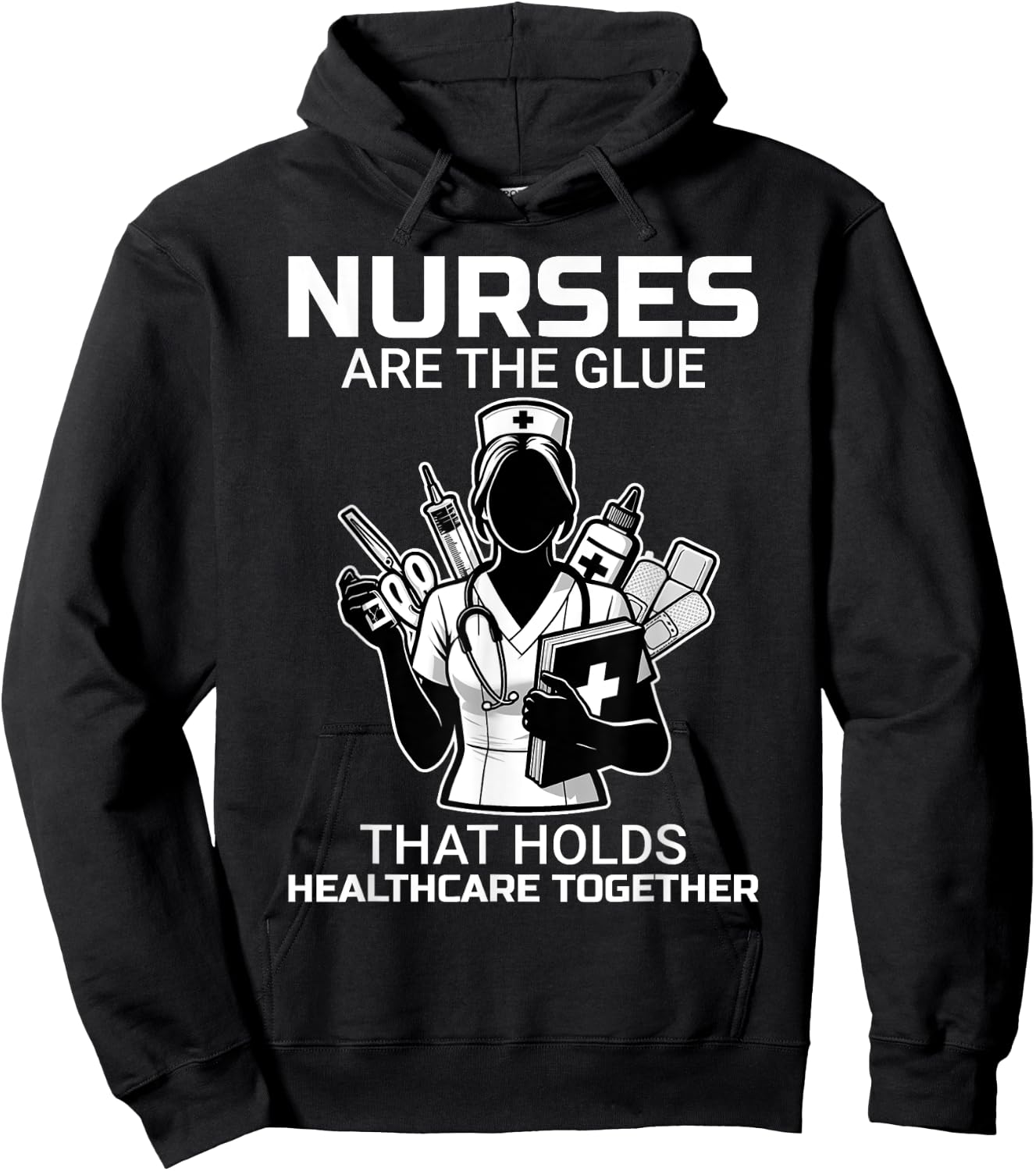Funny Trust Nurses Are The Glue LPN RN CNA Nursing Hoodie - Hoodie | Black