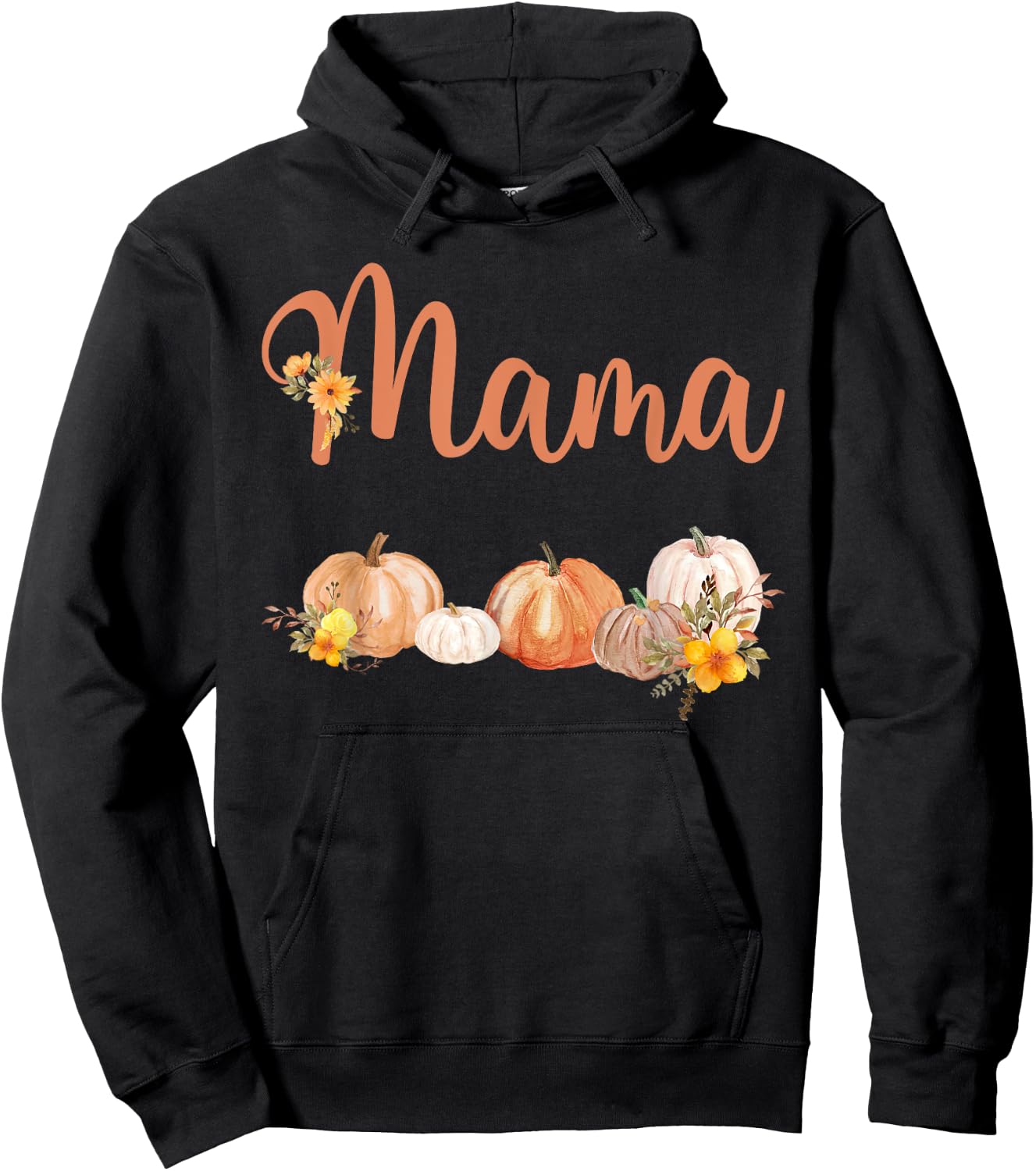 Mama of Little Pumpkin First Birthday Autumn Pumpkin Hoodie - Hoodie | Black