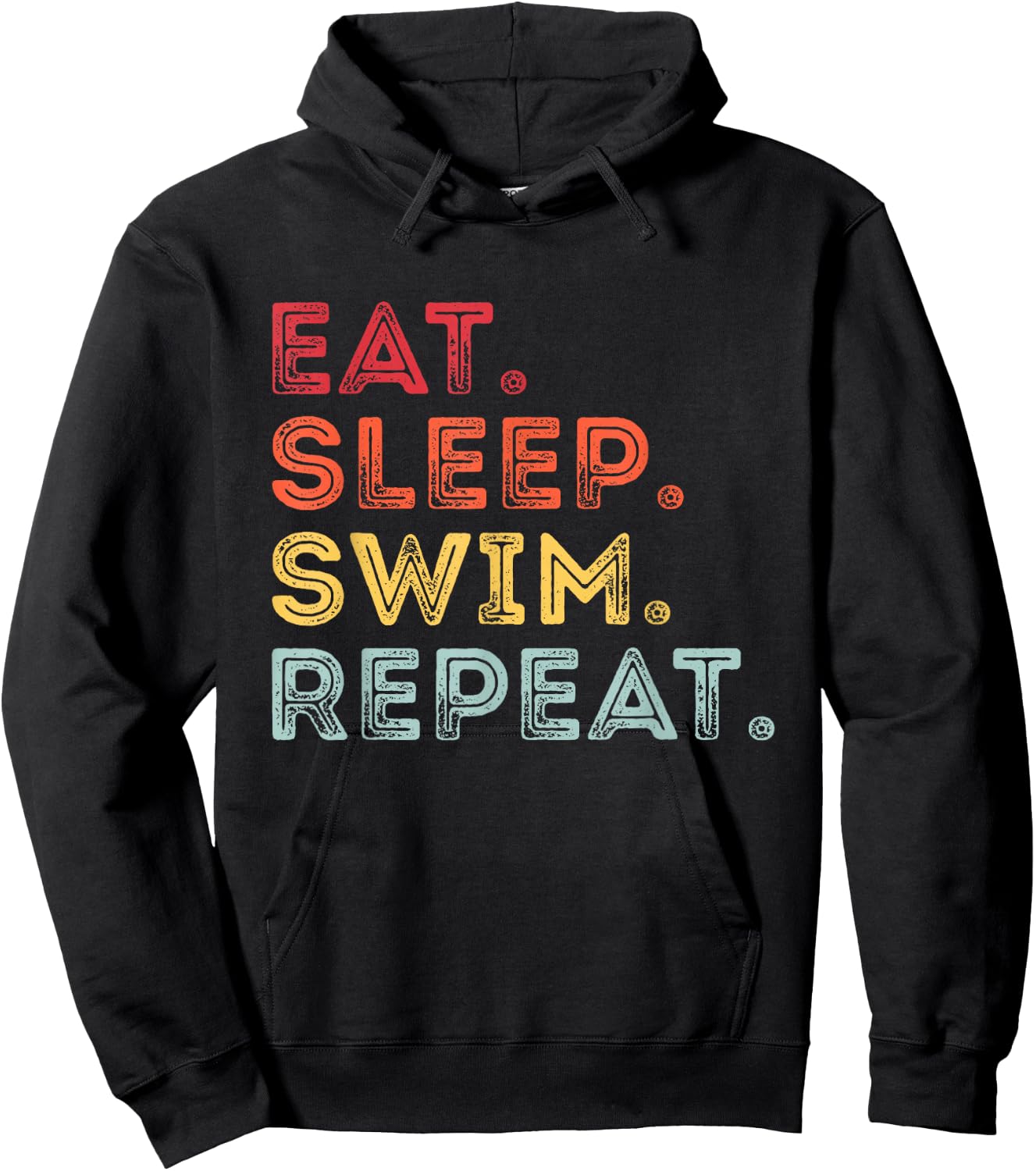 Eat Sleep Swim Repeat Swimming Swimmer Men Hoodie - Hoodie | Black