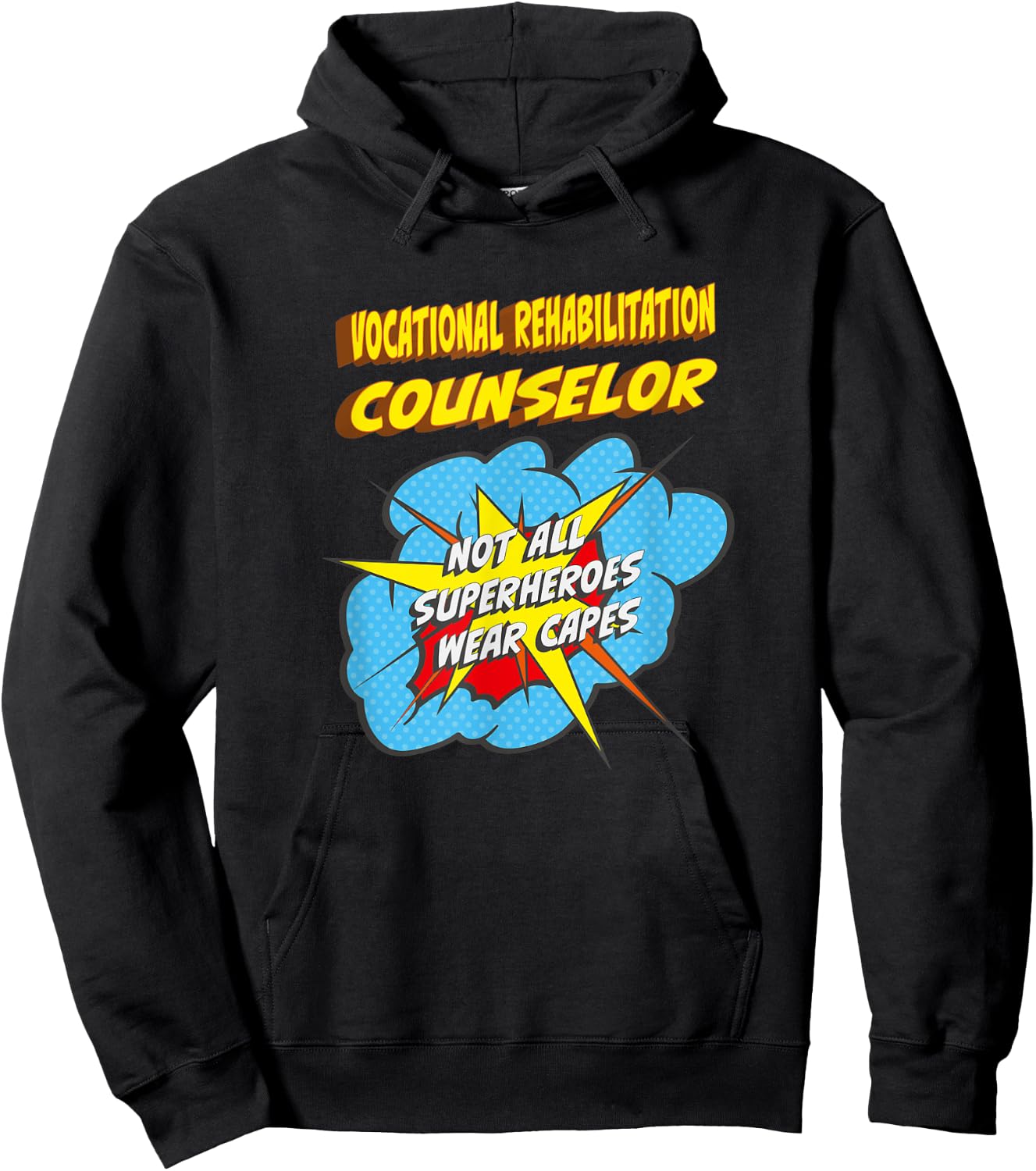 Vocational Rehabilitation Counselor Funny Superhero Job Hoodie - Hoodie | Black
