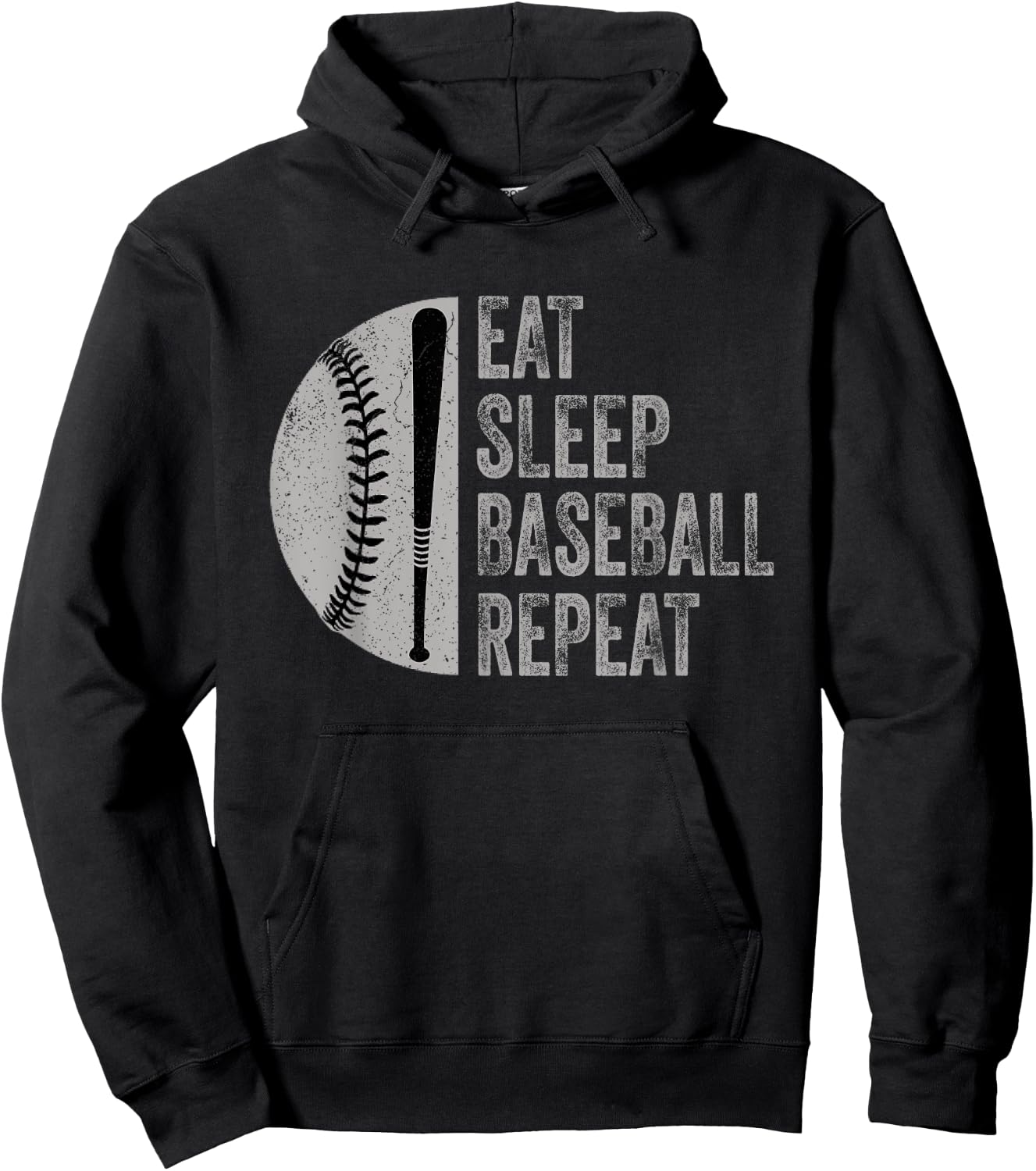 Eat Sleep Baseball Repeat Baseball Player Design Hoodie - Hoodie | Black