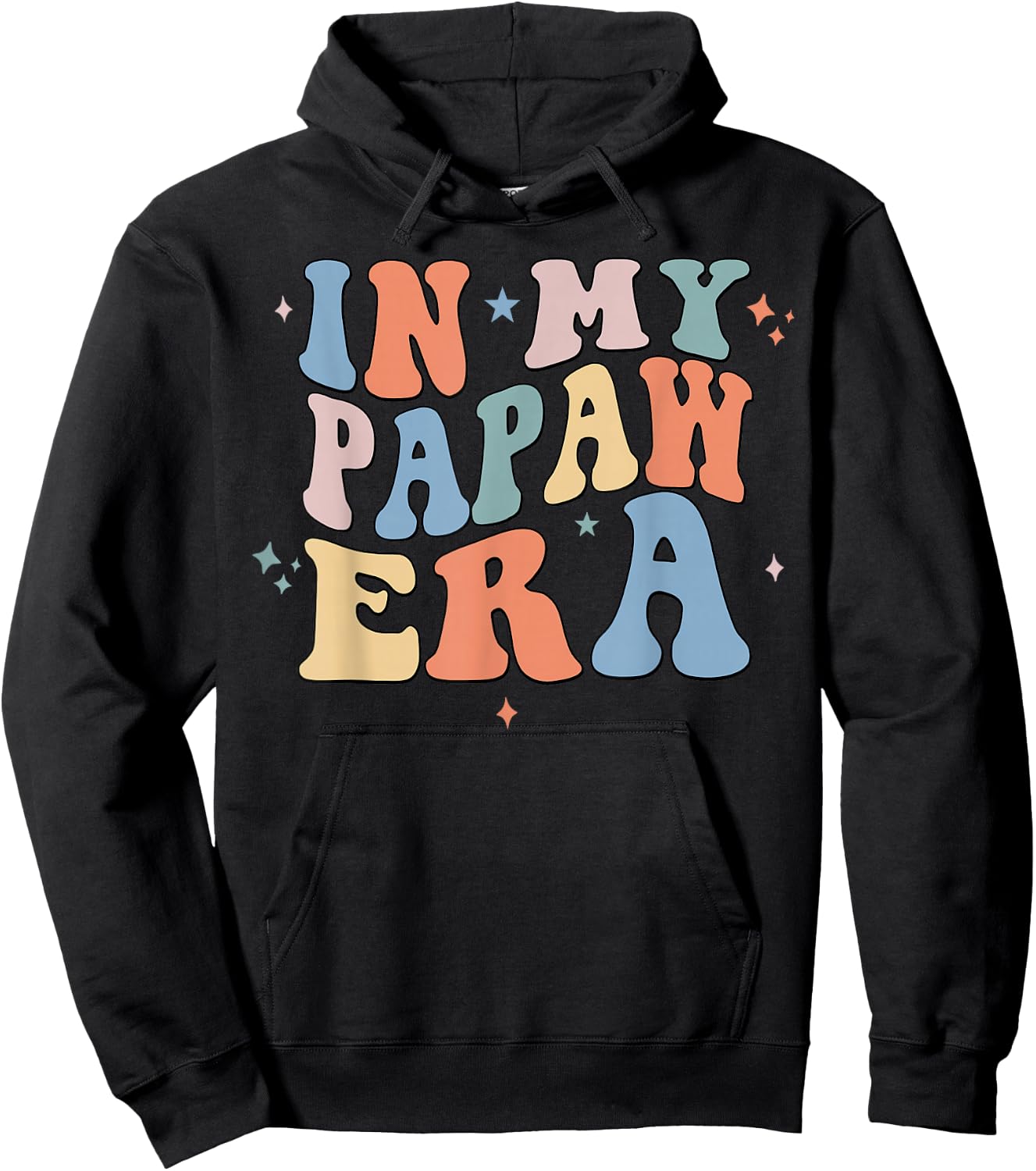 In My Papaw Era Retro Groovy Father's Day Hoodie - Hoodie | Black