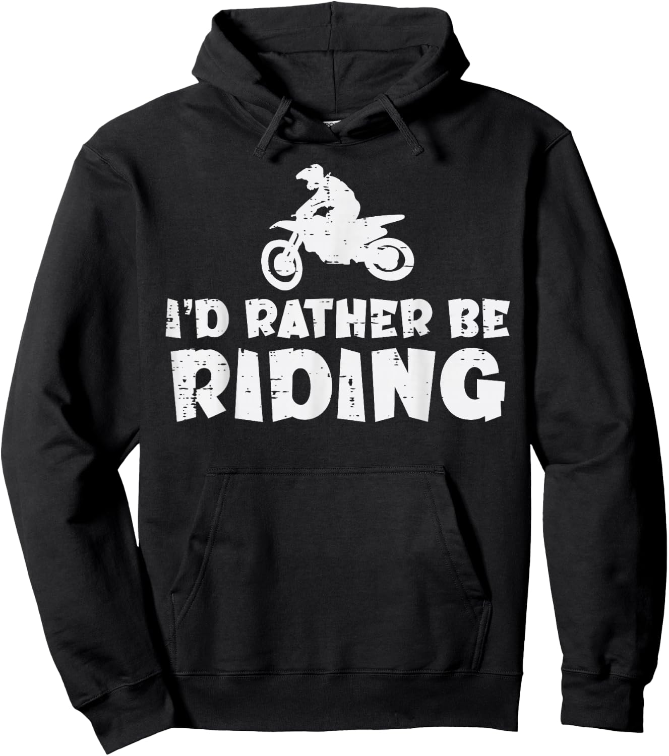 Id Rather Be Riding Dirt Bike Motocross Biker Men Women Kids Hoodie - Hoodie | Black