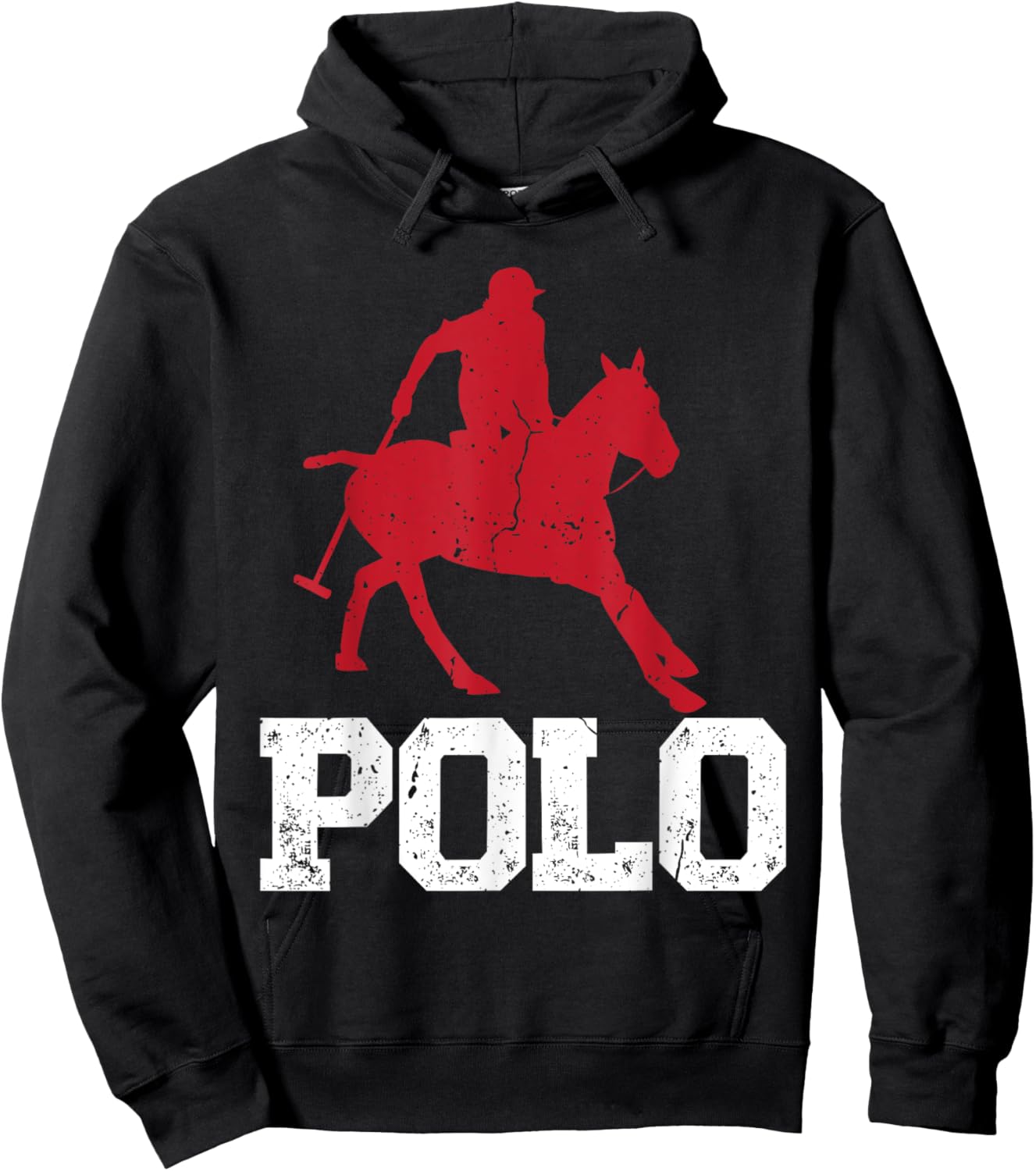 Polo Players Horseback Riding Horse Equestrian Sports Hoodie - Hoodie | Black