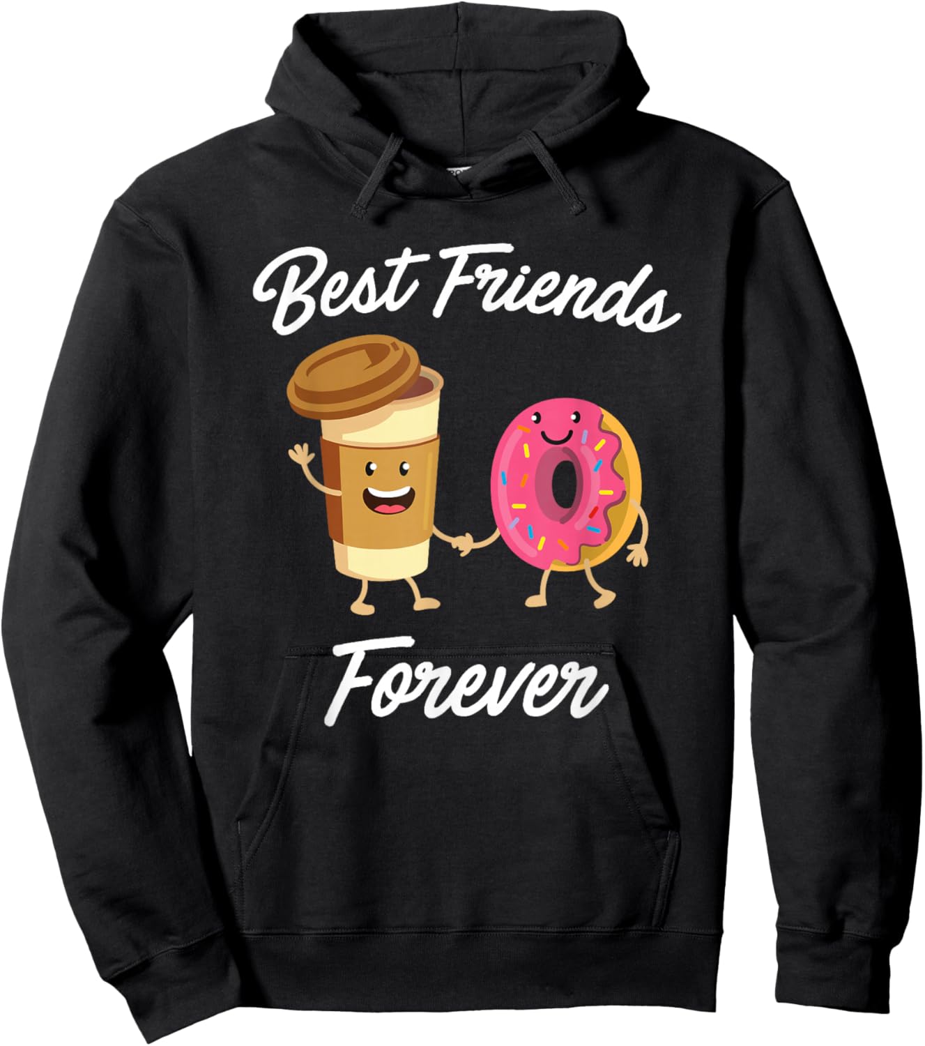 Best Friends Forever Donut & Coffee (Donut Shirt) Hoodie - Hoodie | Black