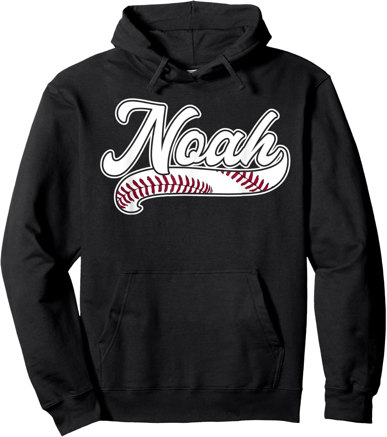 Noah Personalized Baseball Fan Birthday Name Gift Christmas Hoodie - Hoodie | Black