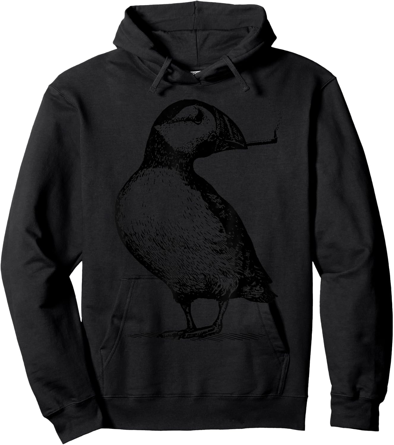 Vintage Cute Puffin Smoking Weed Cannabis Marijuana Stoner Hoodie - Hoodie | Black