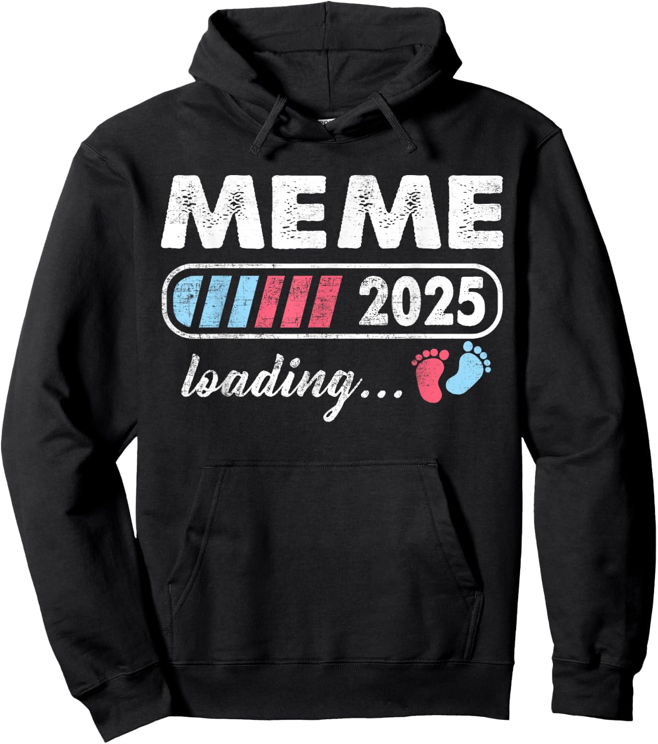 Meme 2025 Loading a Girl or a Boy Baby Announcement Hoodie - Hoodie | Black