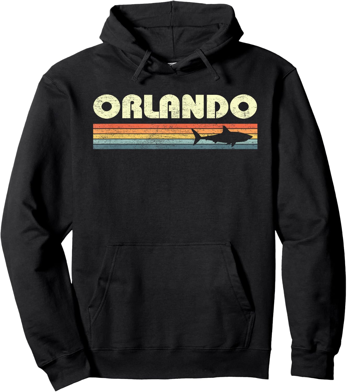 Orlando Florida Vintage Shark Souvenir Hoodie - Hoodie | Black