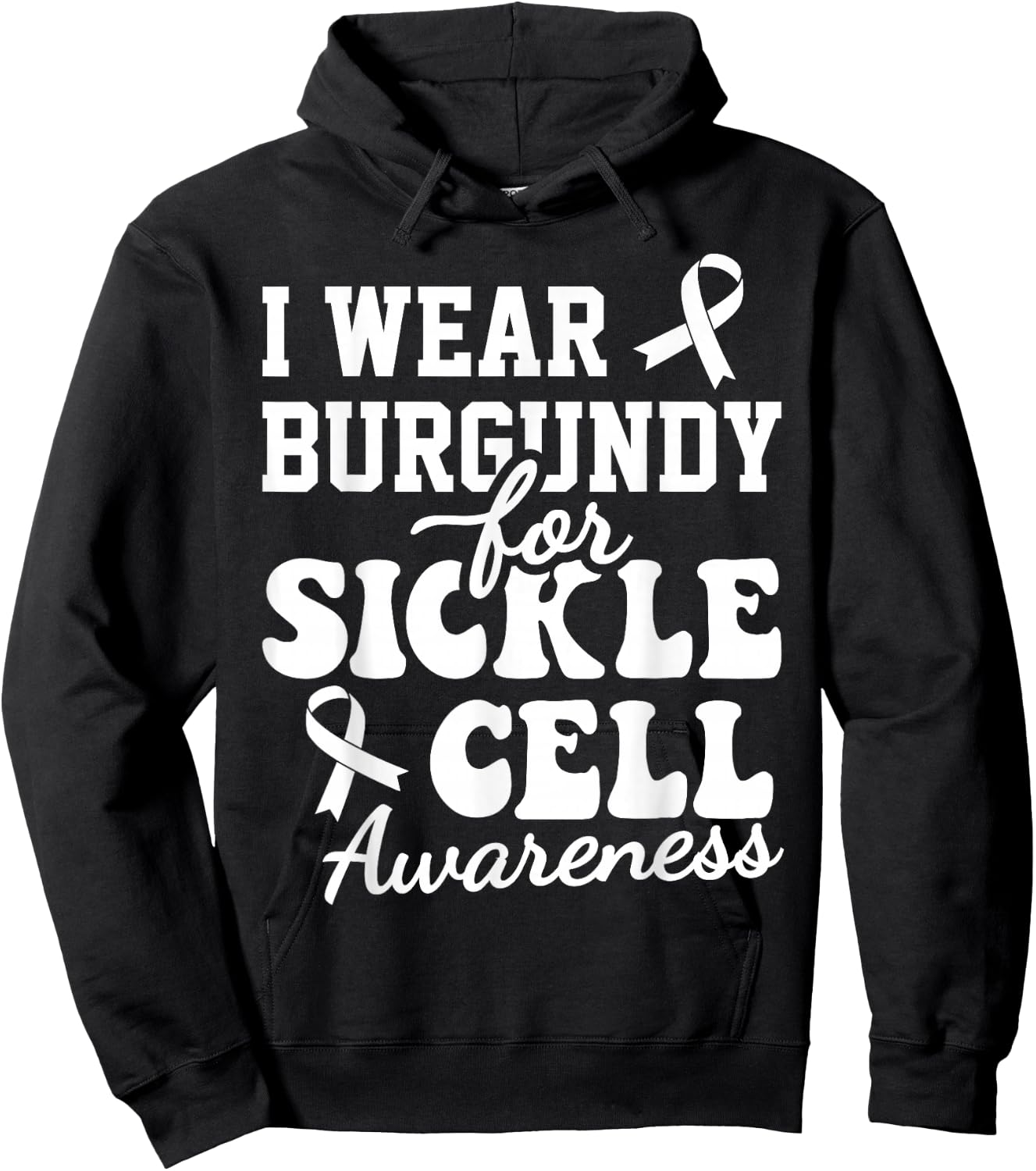 Kids I Wear Burgundy For Sickle Cell Anemia Awareness Hoodie - Hoodie | Black