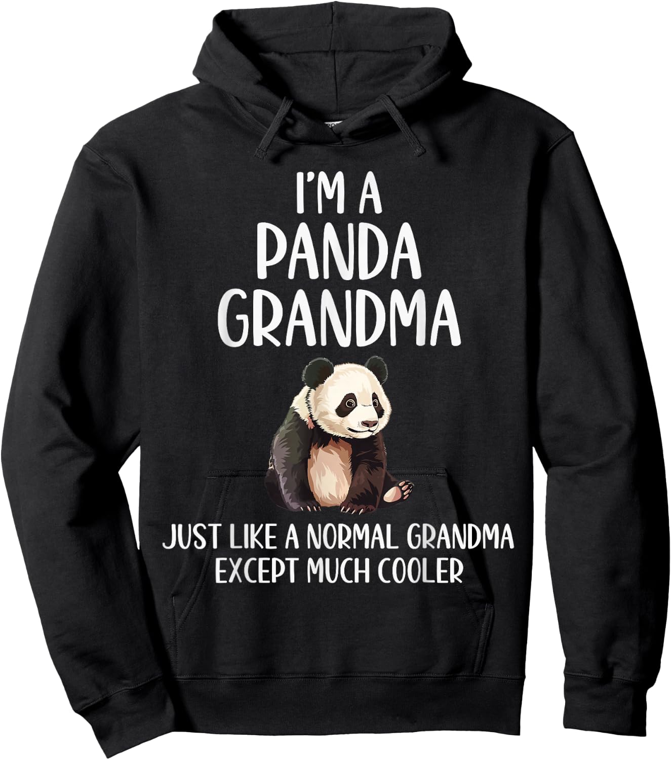 Panda Grandma Definition Funny Animals Lover Mothers Day Hoodie - Hoodie | Black