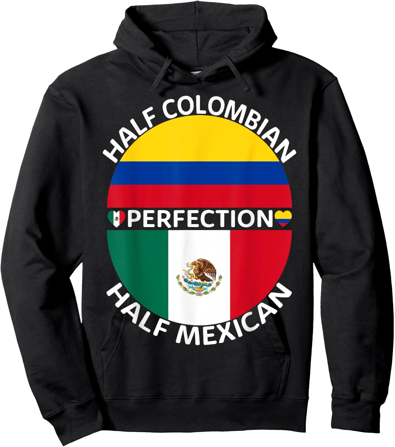 Half Mexican Half Colombian Mexico Colombia Flag Roots Men Hoodie - Hoodie | Black
