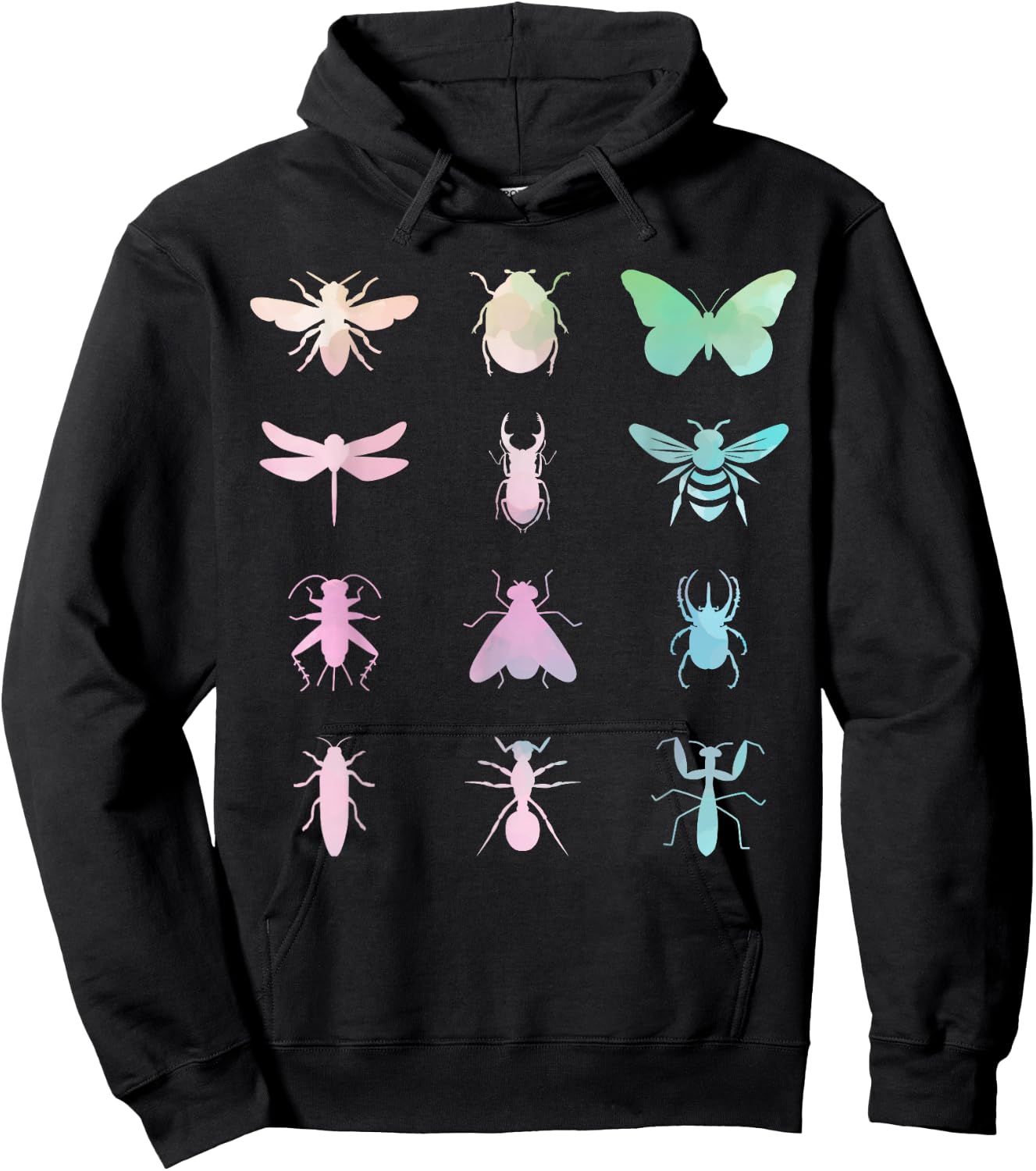 Bugs Watercolor Insect Collector Entomologist Entomology Hoodie - Hoodie | Black