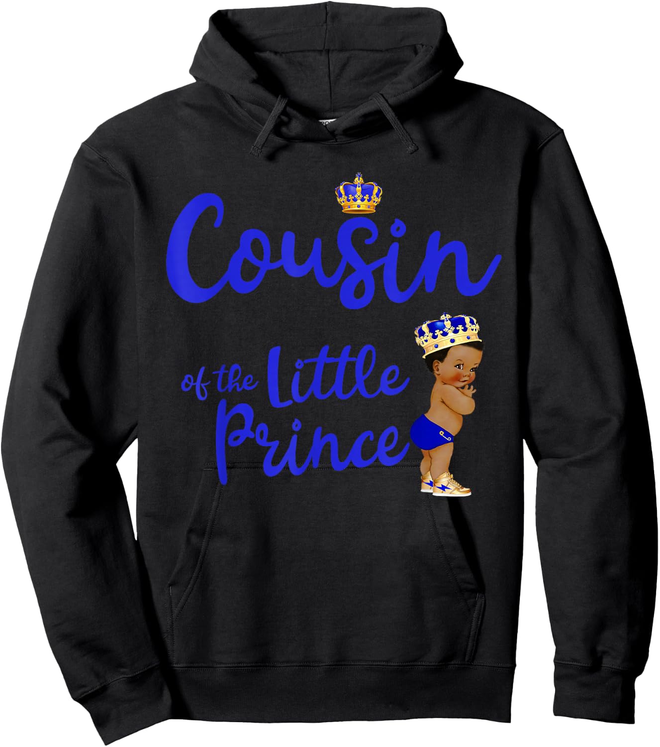 Cousin Of The Birthday Prince Boy Bday Party Idea Hoodie - Hoodie | Black