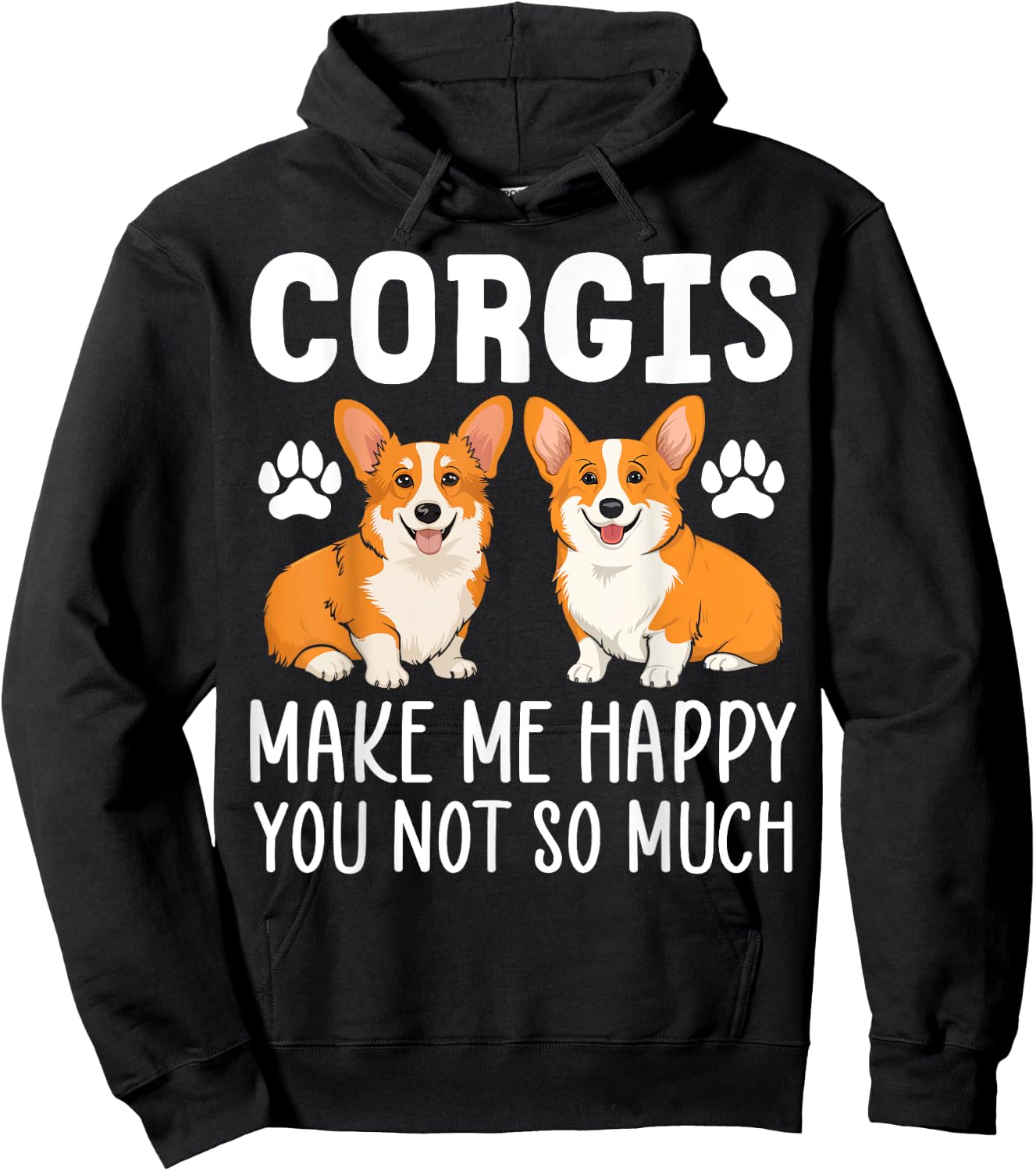Corgis Make Me Happy Corgis Gifts for Corgi Lover Women Hoodie - Hoodie | Black