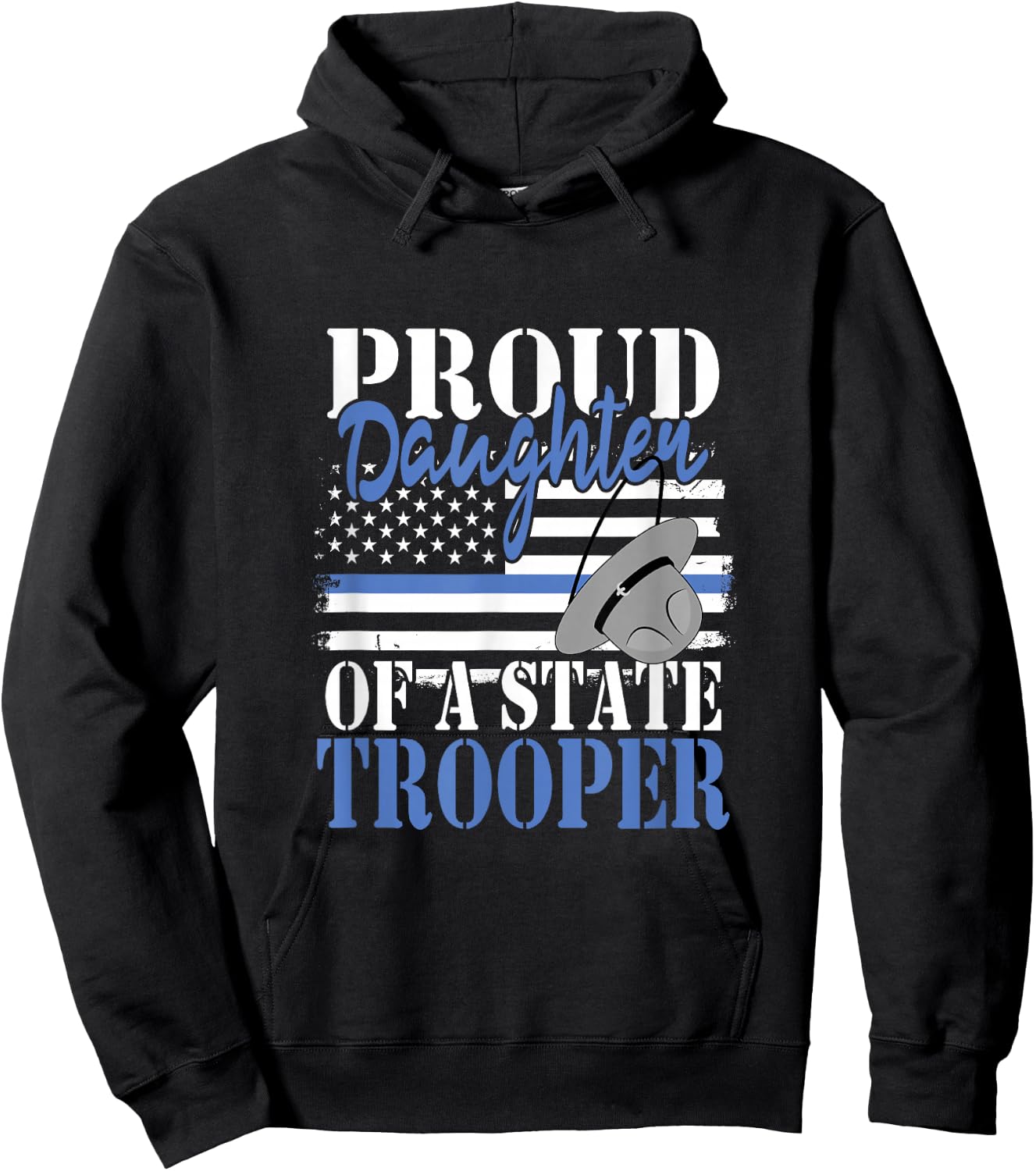 Proud Daughter of a State Trooper Police Officer Graduation Hoodie - Hoodie | Black