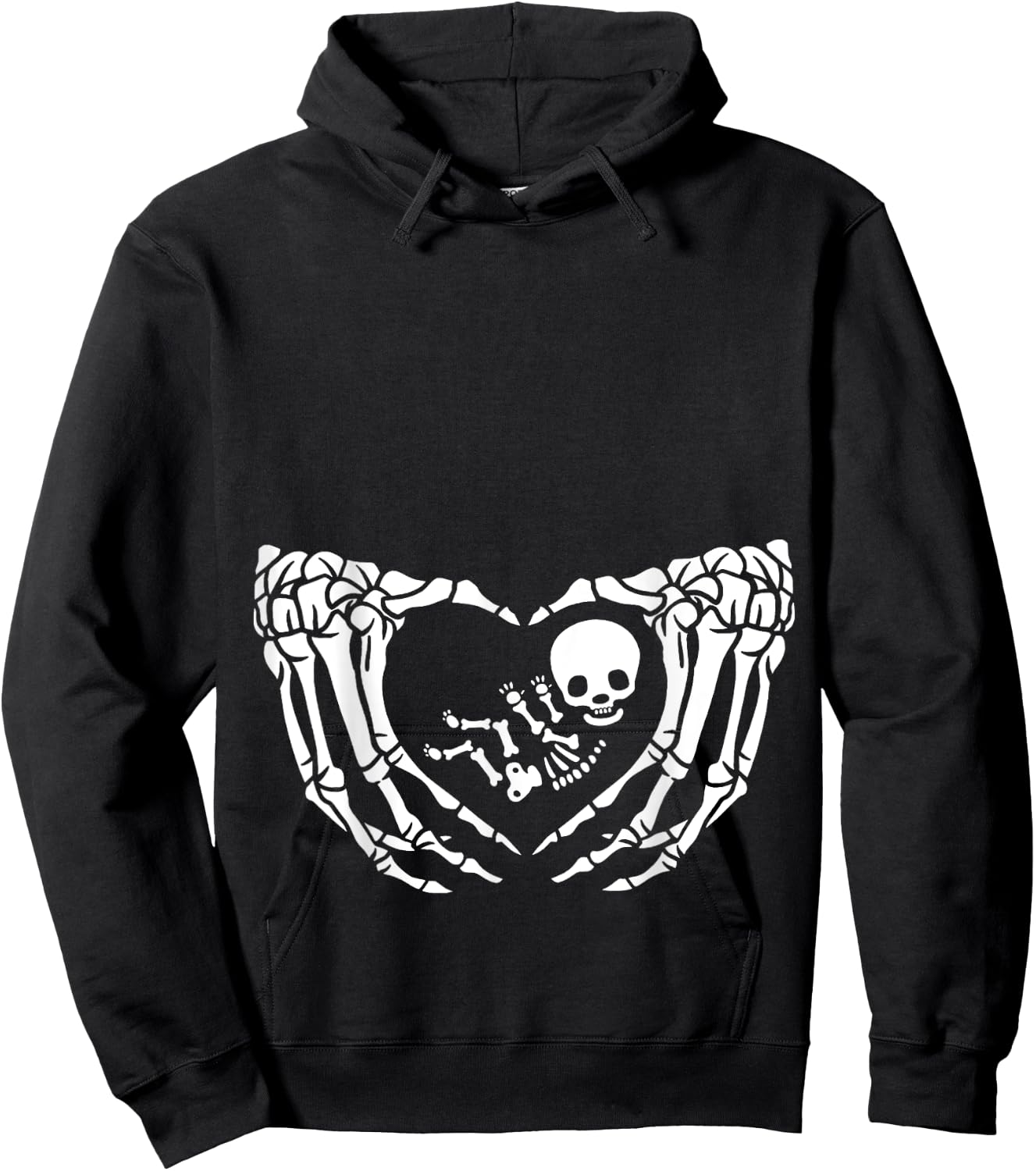 Skeleton Baby, Halloween Maternity, Spooky X-ray Pregnancy Hoodie - Hoodie | Black