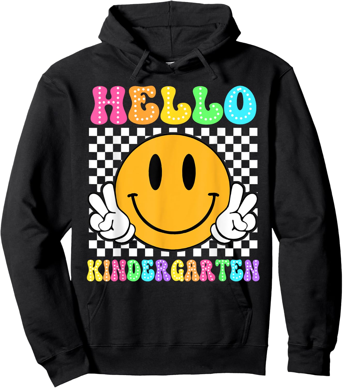 Hello Kindergarten Back to School for Teachers and Students Women Girls Kids Hoodie - Hoodie | Black