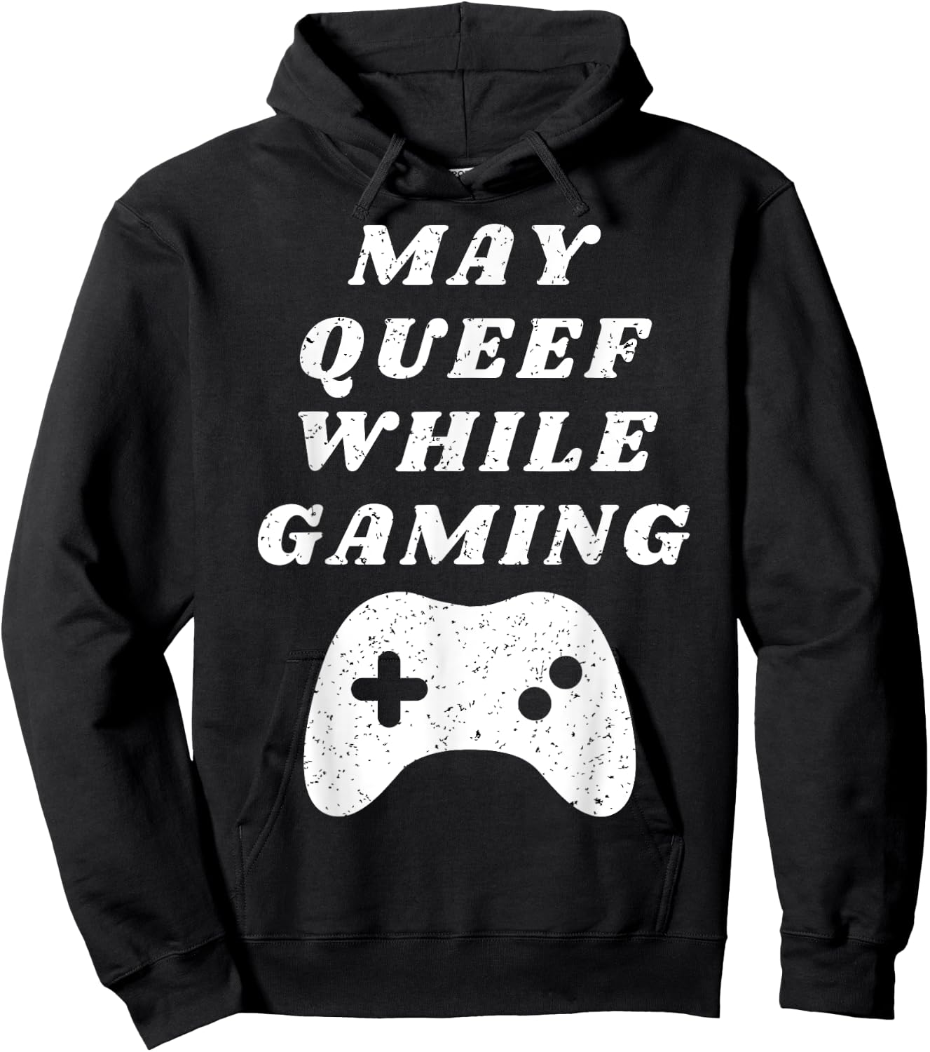 Fart May Queef While Gaming Funny Video Gamer Apparel Hoodie - Hoodie | Black