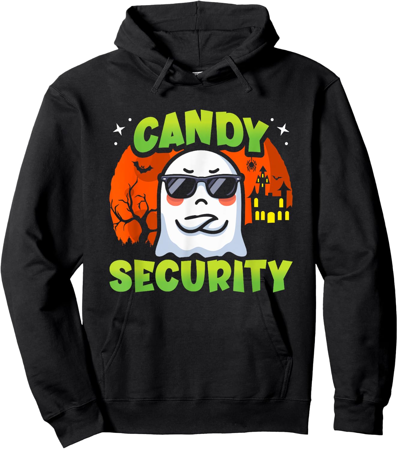 Cute Ghost Kids Halloween - Candy Security - Funny Halloween Hoodie - Hoodie | Black