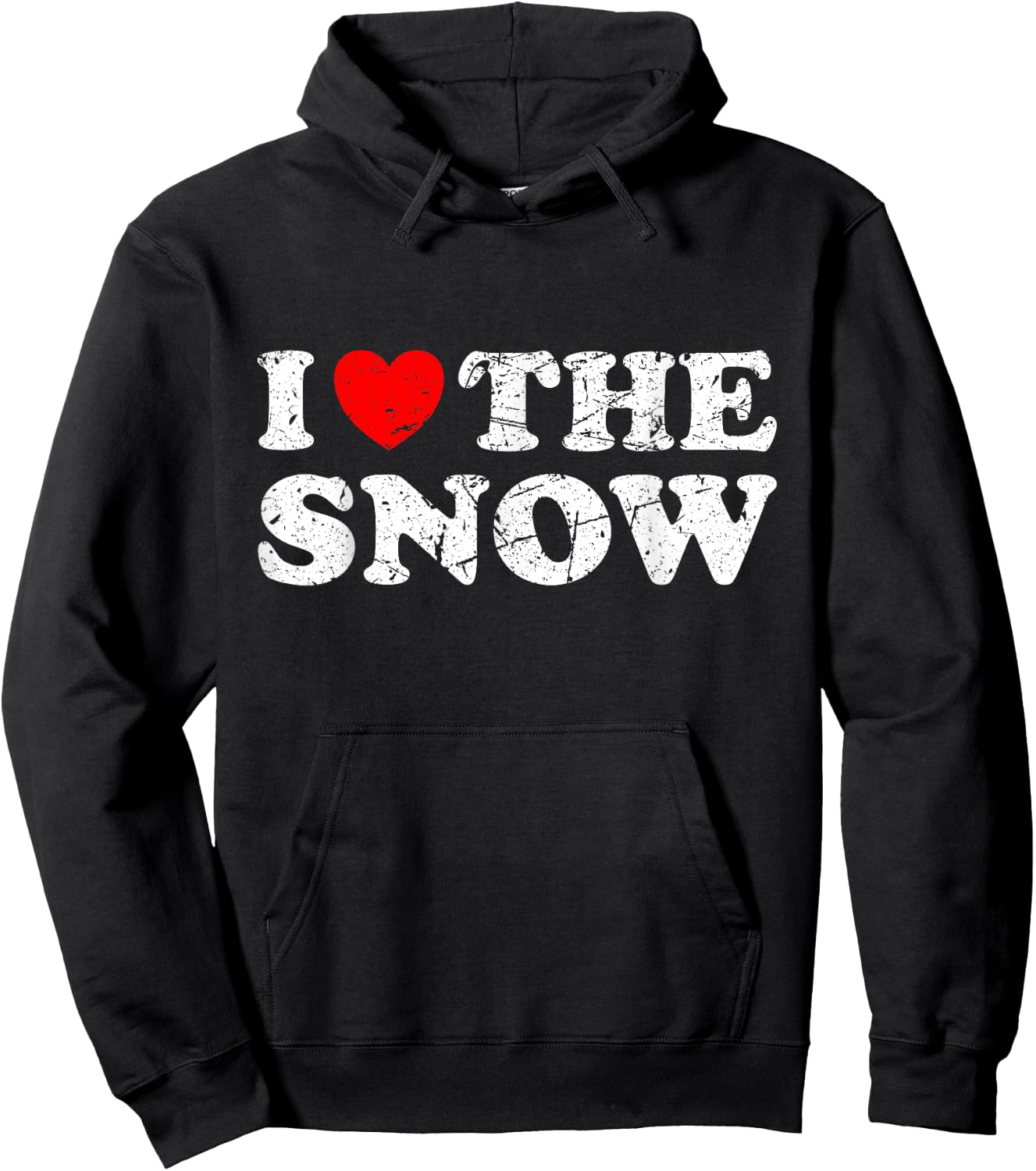 Distressed I Heart The Snow I Love The Snow Hoodie - Hoodie | Black