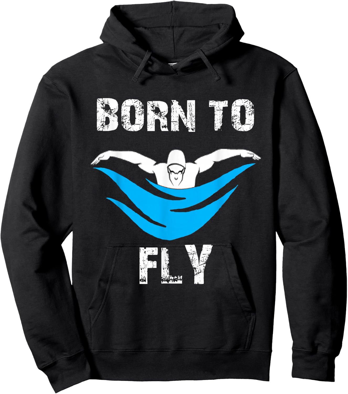 Boys Born to Fly Butterfly Swimmers Swim Meet Hoodie - Hoodie | Black