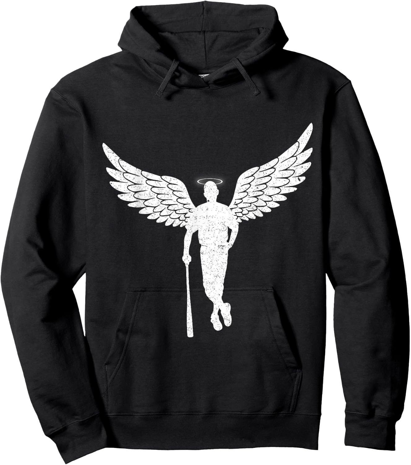 Vintage Angel Baseball Player with Halo And Wings Hoodie - Hoodie | Black