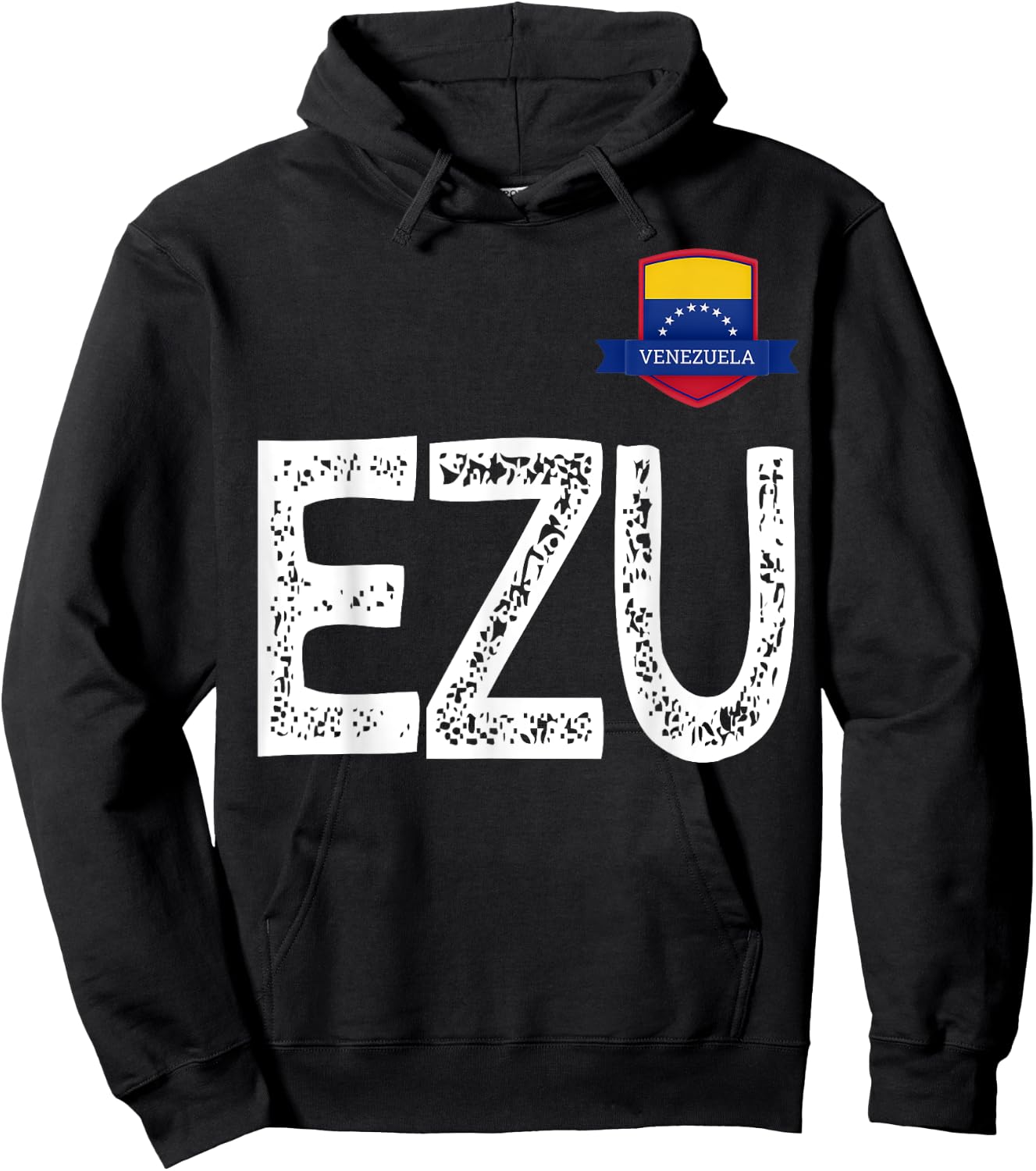 Venezuela Human-Flag Letter E and Letter Z and U Venezuela Hoodie - Hoodie | Black