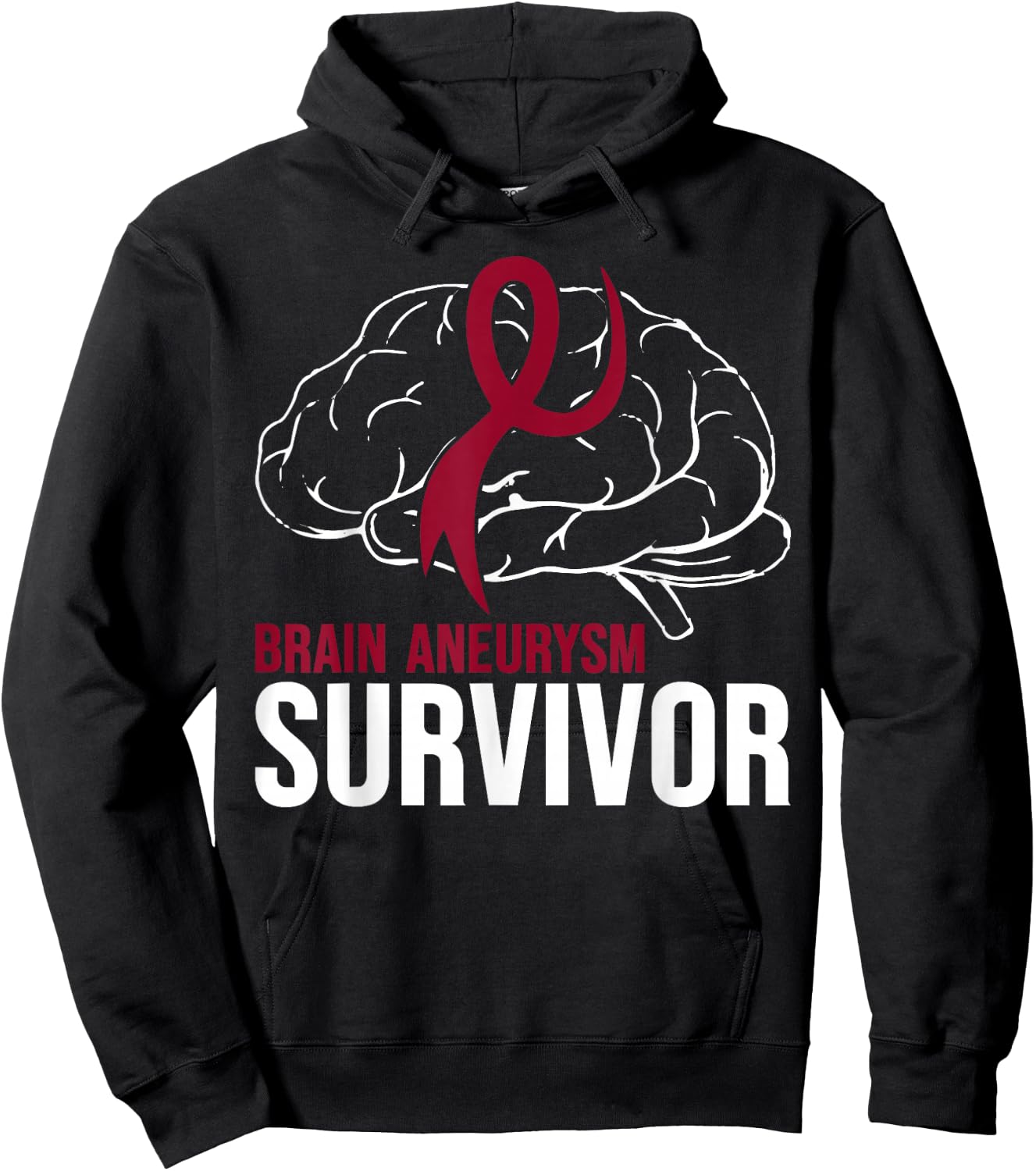 Brain Aneurysm Awareness Survivor Brain Aneurysm Hoodie - Hoodie | Black