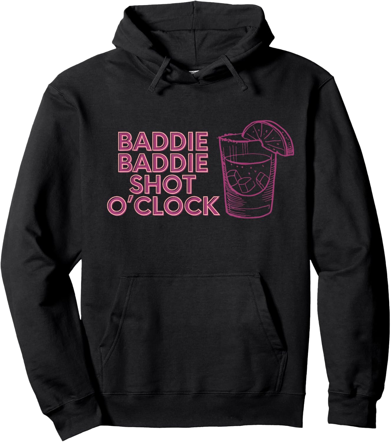 Baddie Baddie Shot O’clock drinking for baddies Hoodie - Hoodie | Black