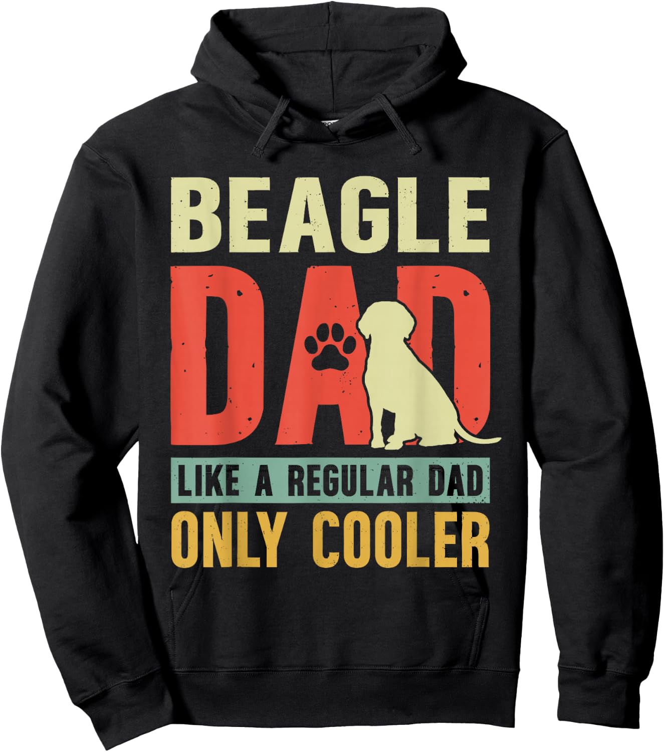 Beagle Dad Funny Father's Day Vintage for Beagle Dog Owner Hoodie - Hoodie | Black