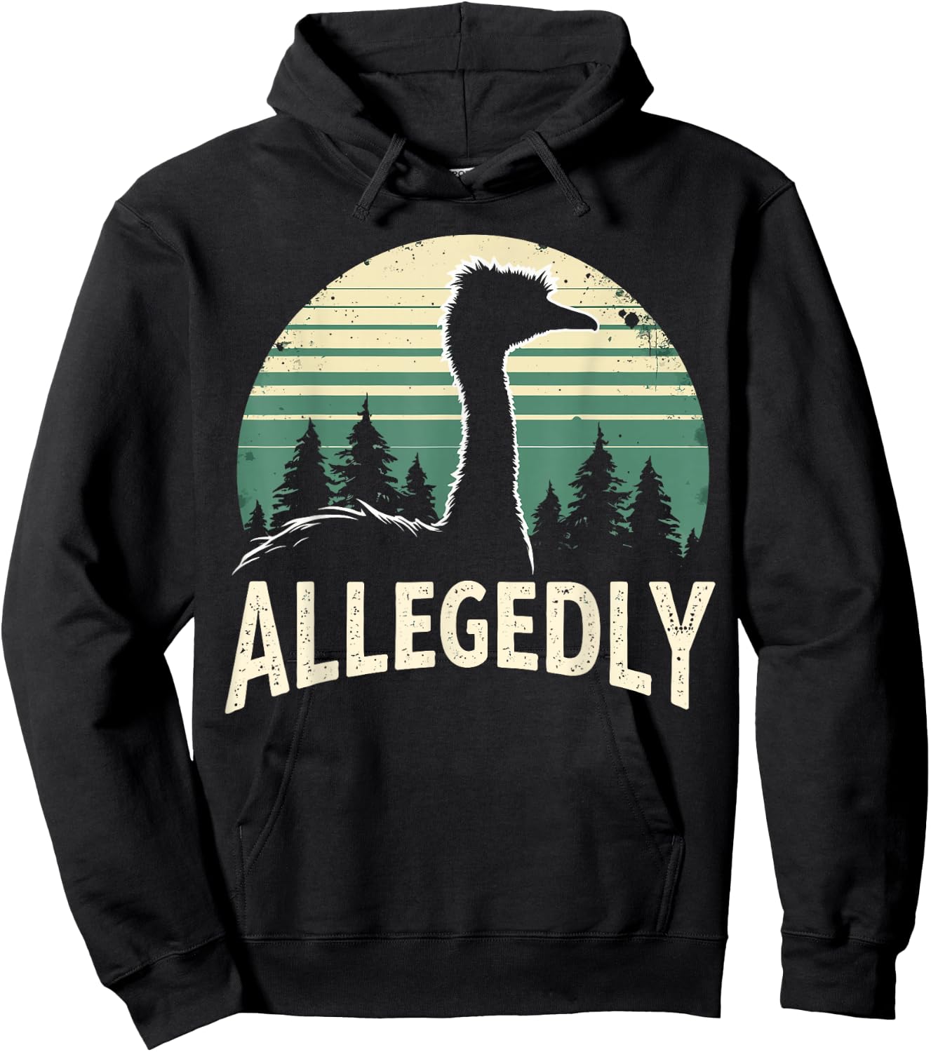 Allegedly Funny Bouquet Retro Forest Sunset Hoodie - Hoodie | Black