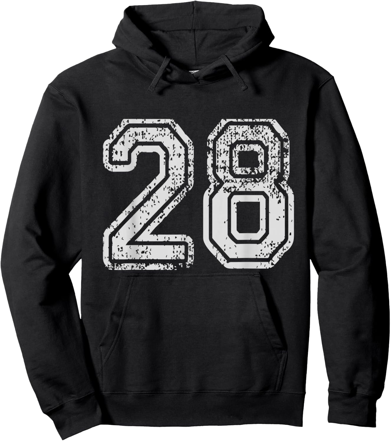 Team Jersey Uniforms Number 28 School Sports 28th Birthday Hoodie - Hoodie | Black