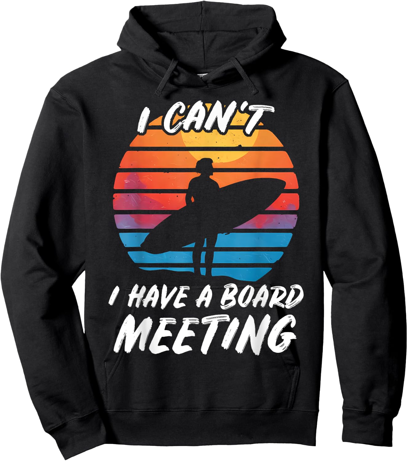 Funny Surfing Beach Board Meeting Surf Gift: & Hoodie - Hoodie | Black