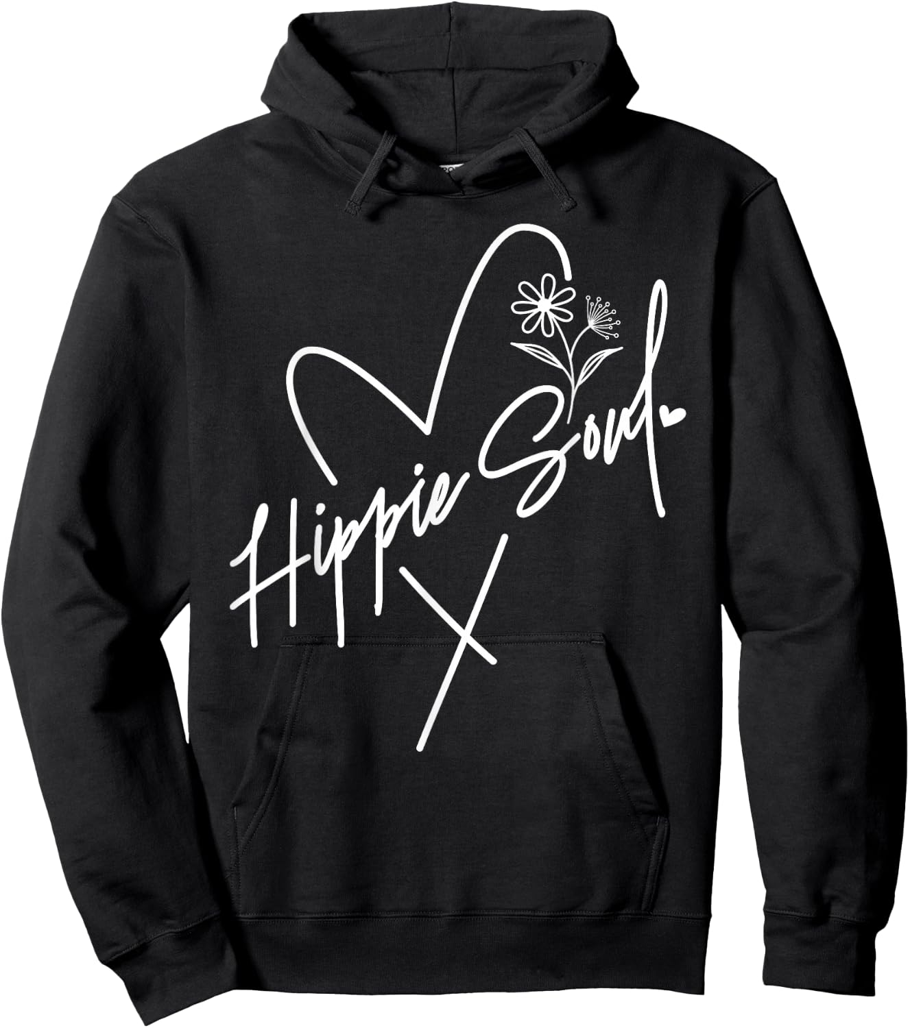 Hippie Soul Boho Flowers Heart Of A Hippie Peaceful Bohemian Hoodie - Hoodie | Black